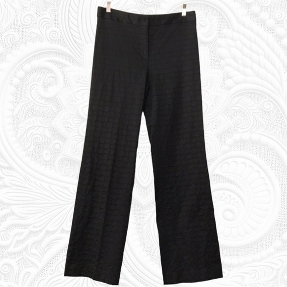 Elie Tahari Black Jacquard Wide Leg Dress Slacks Size 10 - Picture 1 of 6